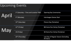 Upcoming Event Schedule 2